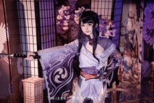 Blacqkl (白莉爱吃巧克力) cosplay Raiden Shogun - Genshin Impact (7).jpg