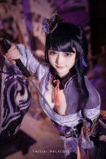 Blacqkl (白莉爱吃巧克力) cosplay Raiden Shogun - Genshin Impact (10).jpg