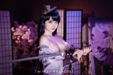 Blacqkl (白莉爱吃巧克力) cosplay Raiden Shogun - Genshin Impact (20).jpg