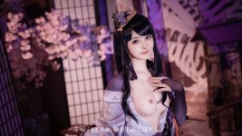 Blacqkl (白莉爱吃巧克力) cosplay Raiden Shogun - Genshin Impact (32).jpg