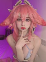 Okita Rinka (沖田凜花Rinka) cosplay Yae Miko - Genshin Impact (4).jpg